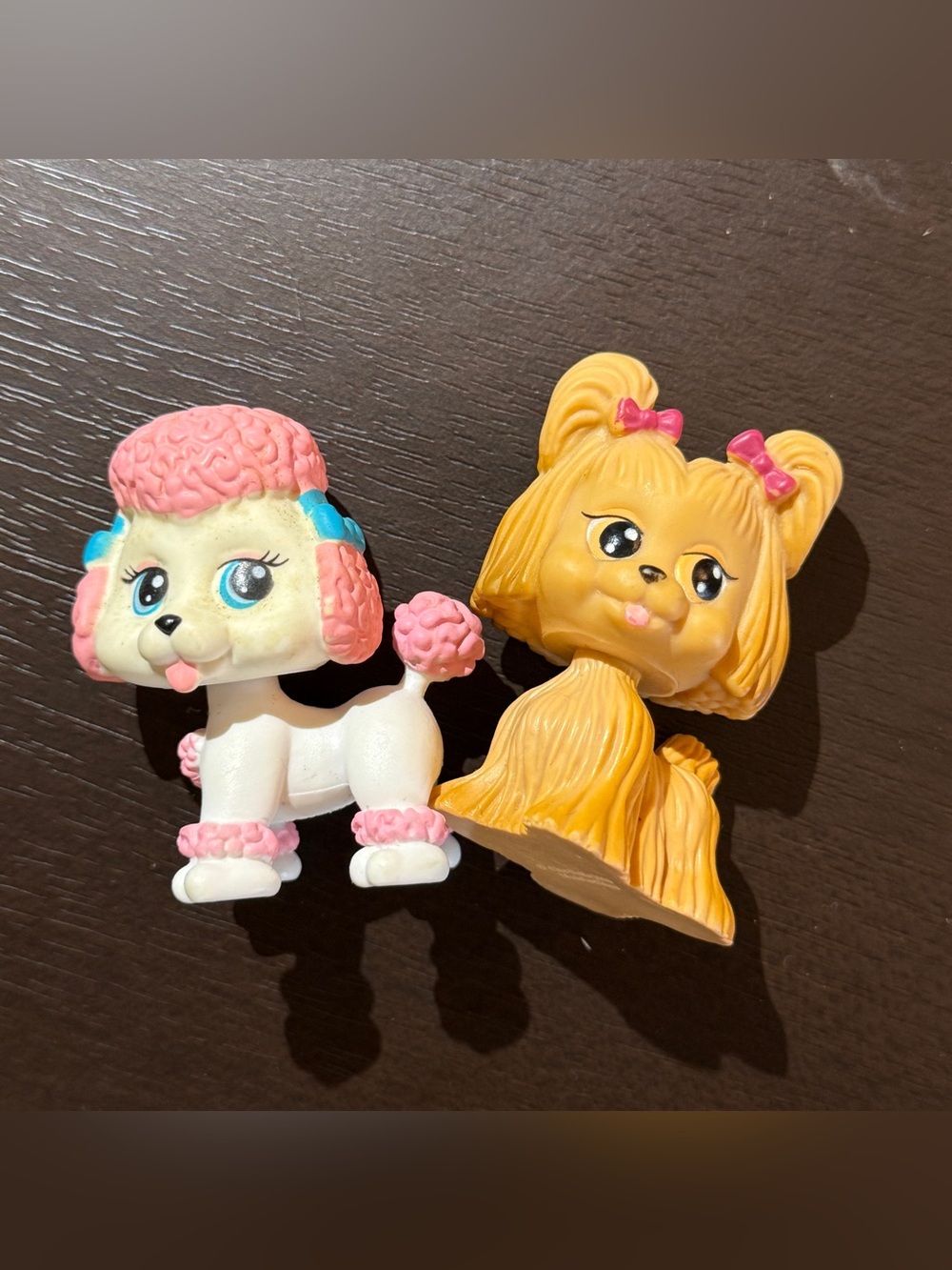 Small Pets Collectible Puppy Figurines in Pink, White & Tan